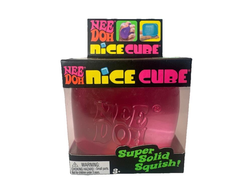 NeeDoh Nice Cube Pink Super Solid Squish Fidget Stress Toy NEW Sealed